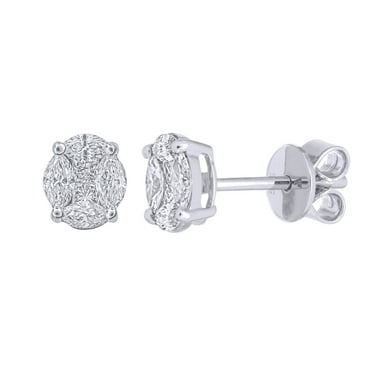 0.50 CT. T.W. Oval Shaped Diamond Stud Earrings in 14K Gold