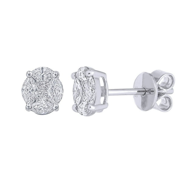 0.50 CT. T.W. Oval Shaped Diamond Stud Earrings in 14K Gold