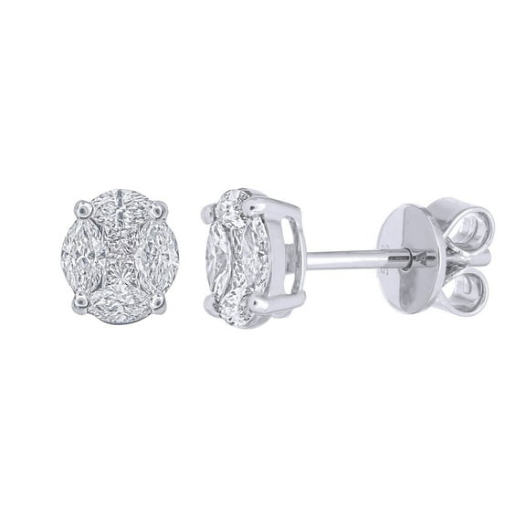 0.50 CT. T.W. Oval Shaped Diamond Stud Earrings in 14K Gold