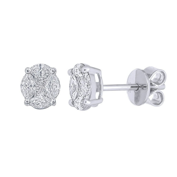 0.50 CT. T.W. Oval Shaped Diamond Stud Earrings in 14K Gold
