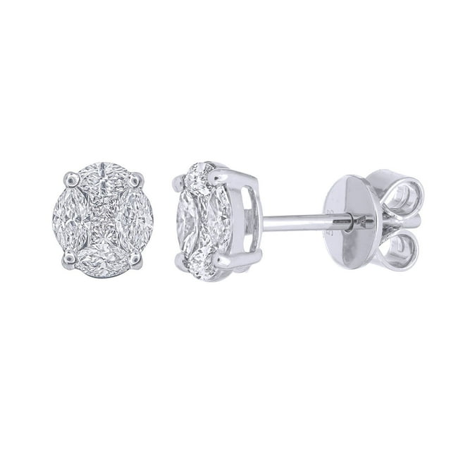 0.50 CT. T.W. Oval Shaped Diamond Stud Earrings in 14K Gold