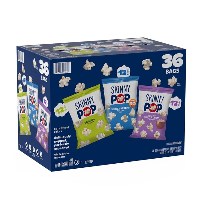 SkinnyPop Popcorn Variety Snack Pack, 0.5 oz., 36 pk.