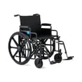 thumbnail image 3 of Medline Heavy Duty Wheelchair, 22" Seat, 500 lb Weight Capacity, Black, 3 of 5