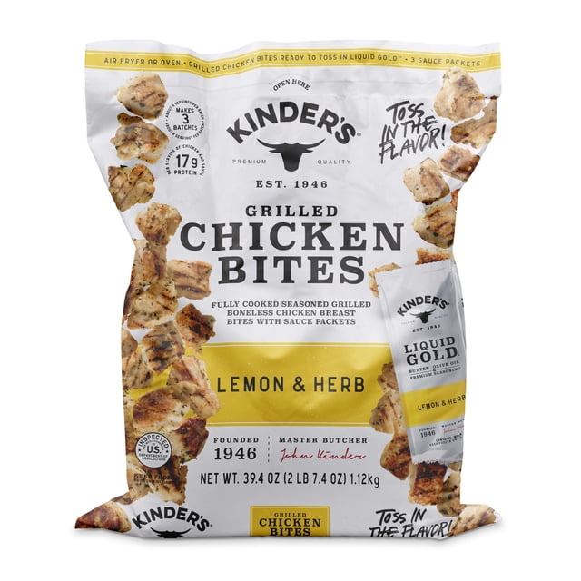 Kinder's Fully Cooked Lemon & Herb Grilled Chicken Bites, Frozen, 39.4 oz.