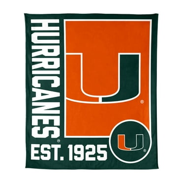 Logo Brands Miami Hurricanes 60"x70" Super Plush Blanket