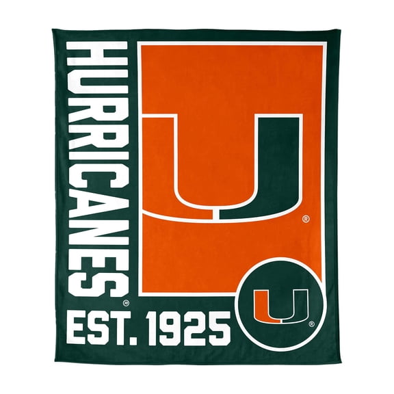 Logo Brands Miami Hurricanes 60"x70" Super Plush Blanket