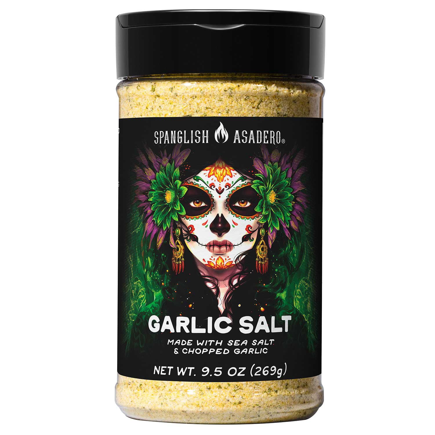 Spanglish Asadero Garlic Salt Seasoning, 9.5 oz.