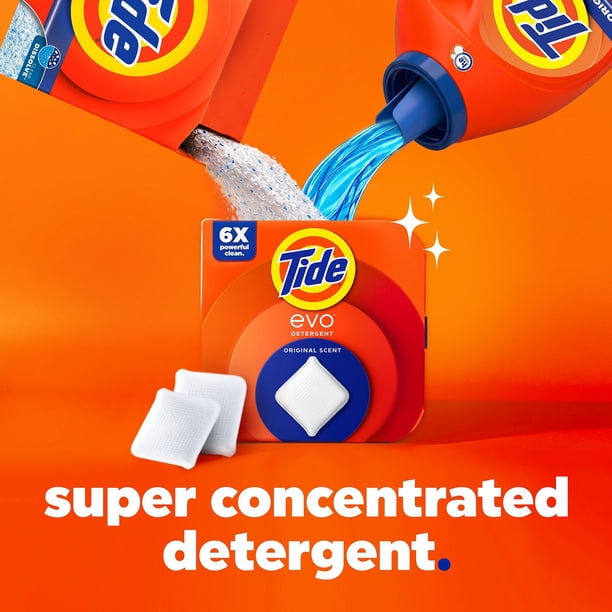 Tide evo Laundry Detergent Fiber Tiles, Original, 66 ct