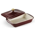 thumbnail image 1 of Tramontina 13.6" x 9.6" Ceramic Covered Bakeware with Stainless Steel Knob (Choose Color), 1 of 7