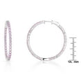 thumbnail image 4 of Lab Created Gemstone Huggie Hoop Earrings in Sterling Silver, 4 of 6