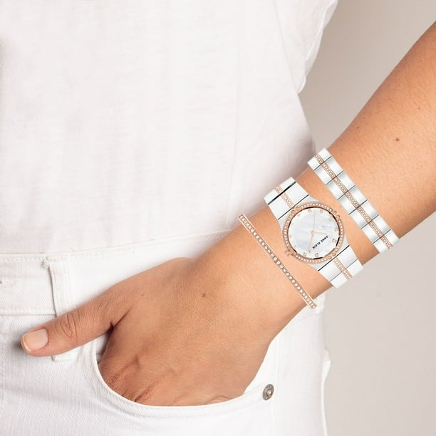 Anne Klein Tow-Tone Rose Gold Bracelet Watch Box Set,