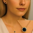 thumbnail image 4 of Round Cut Gemstone Bezel Pendant in 14K Gold, 4 of 6