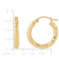 thumbnail image 3 of Crystal Cut Round Hoop Earrings in 14K Gold, 3 of 5
