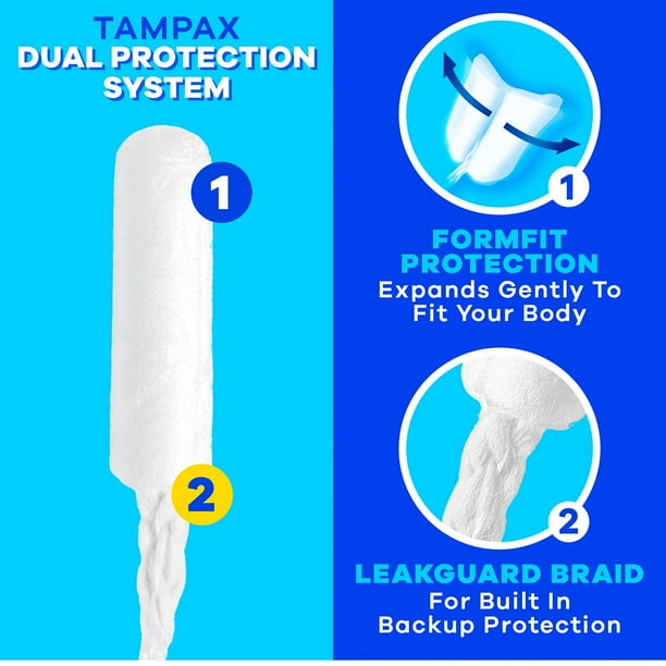 Tampax Pearl Tampons Trio Pack, Unscented, 86 ct.