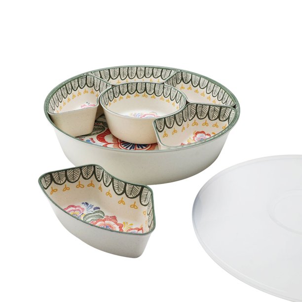 Member's Mark 6-Section Bamboo Melamine Serving Platter with Lazy