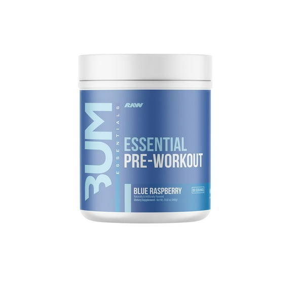 RAW Nutrition CBUM Essential Pre Workout Powder, Blue Raspberry, 1.78 lbs.