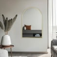 thumbnail image 1 of Always Home 24in x 36in Metal Wall Arch Mirror, Black or Brass, 1 of 6