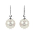 thumbnail image 2 of 8-9mm Cultured Freshwater Pearl and Diamond (0.05 cttw) Drop Earrings in 14K Gold, 2 of 4