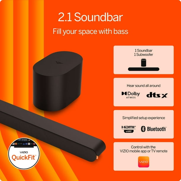 VIZIO 2.1 Soundbar with Dolby Atmos and DTS:X, QuickFit