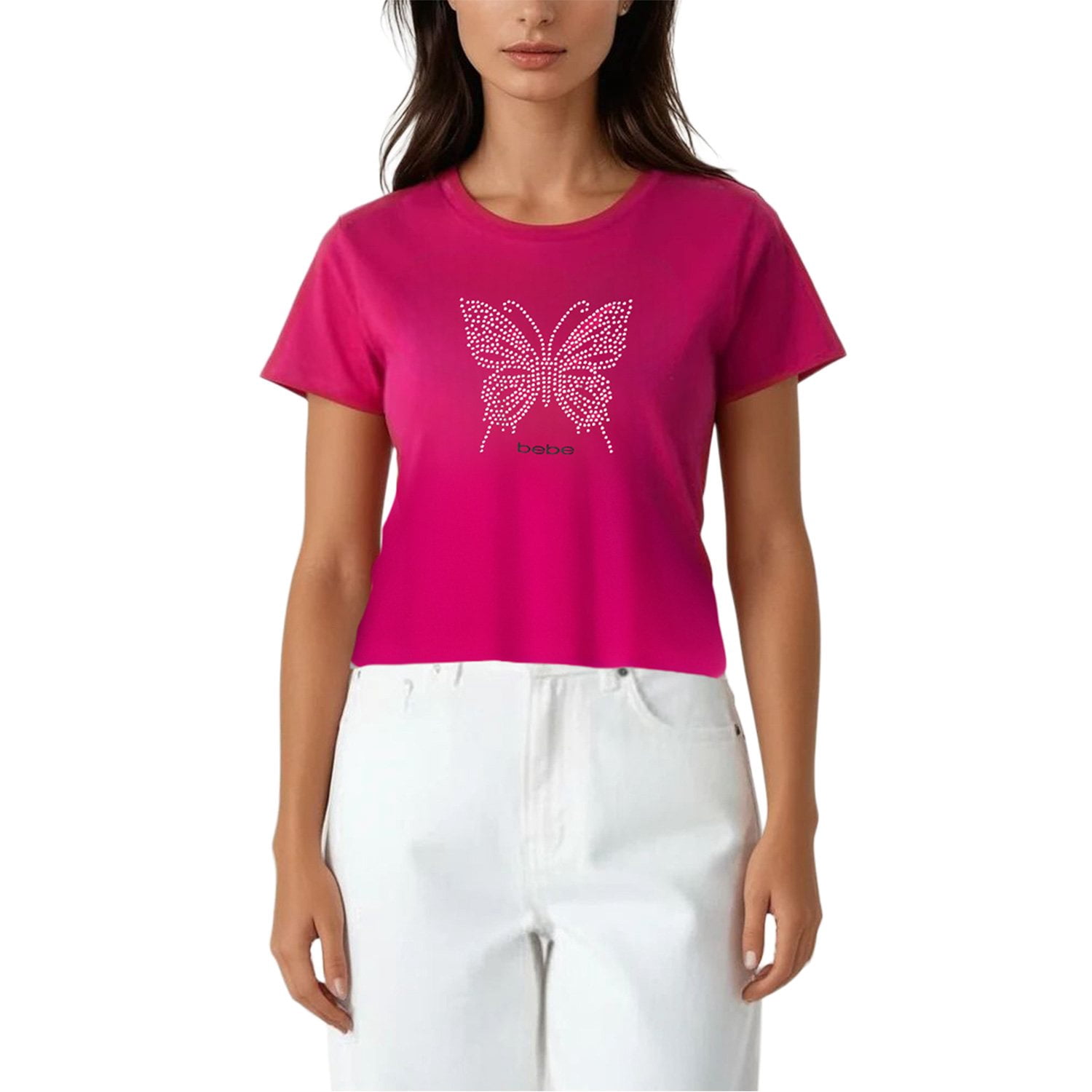 Bebe Women's Short Sleeve Rhinestone Logo T-Shirt - Samsclub.com