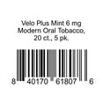 thumbnail image 1 of Velo Plus Mint 6 mg Modern Oral Tobacco, 20 ct., 5 pk., 1 of 1