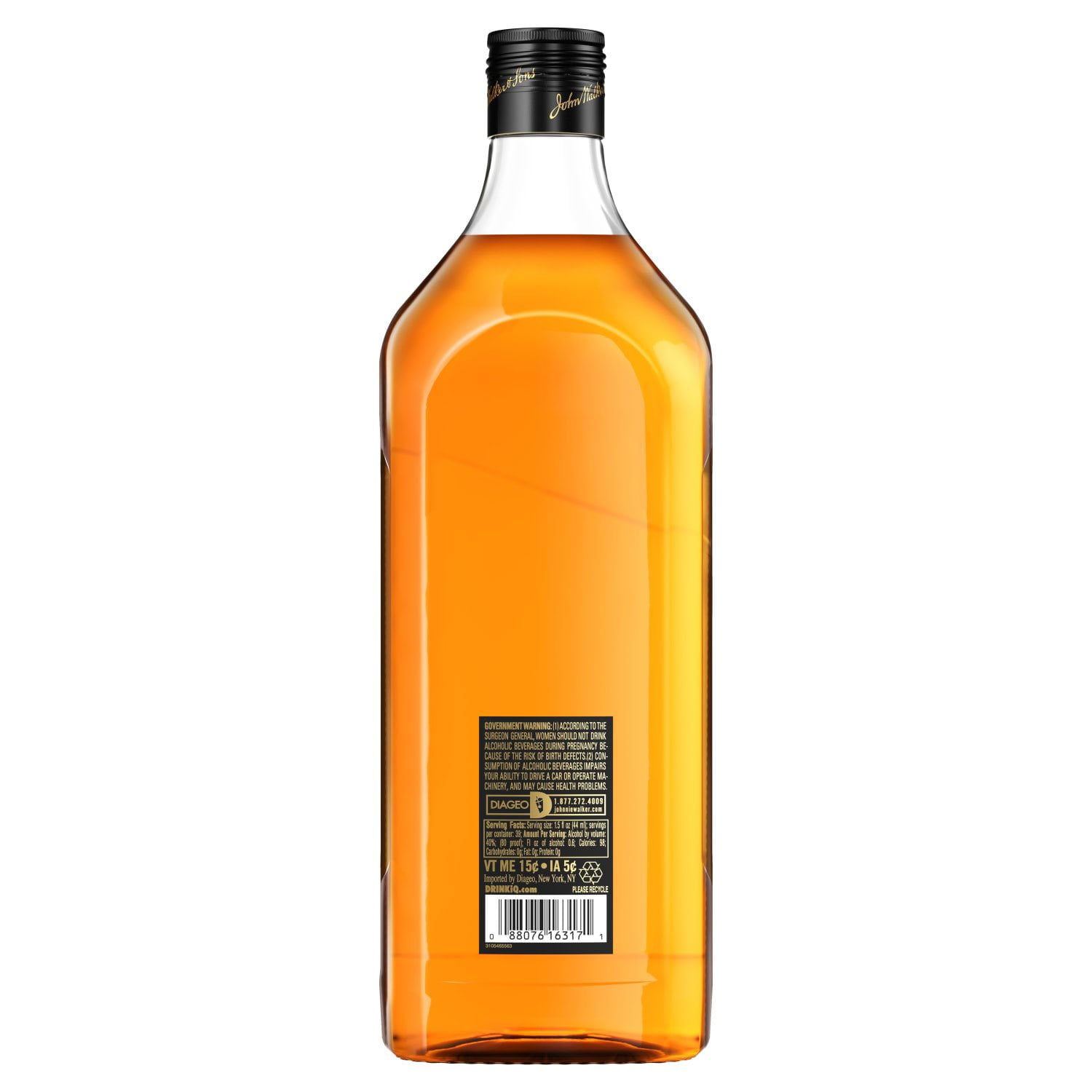 Johnnie Walker Black Label Blended Scotch Whisky, 1.75 L