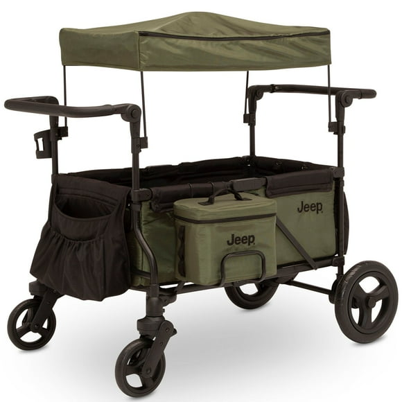 Jeep Wrangler Deluxe Stroller Wagon + Accessories Black/Green