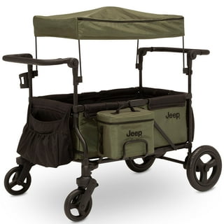 Jeep Wrangler Deluxe Stroller Wagon + Accessories Black/Green