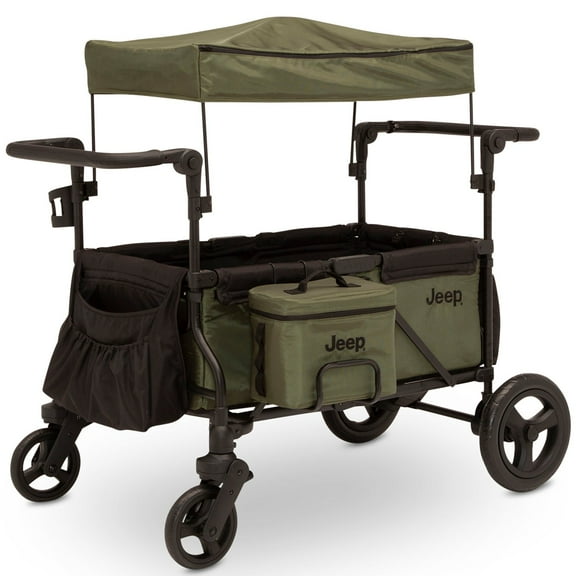 Jeep Wrangler Deluxe Stroller Wagon + Accessories Black/Green