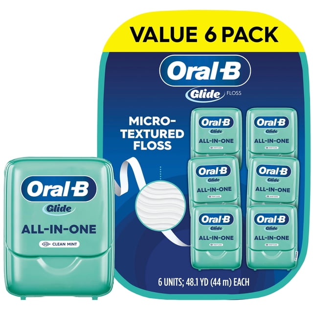 Oral-B Glide All-In-One Mint Flavor Dental Floss, 44 m, 6 pk.