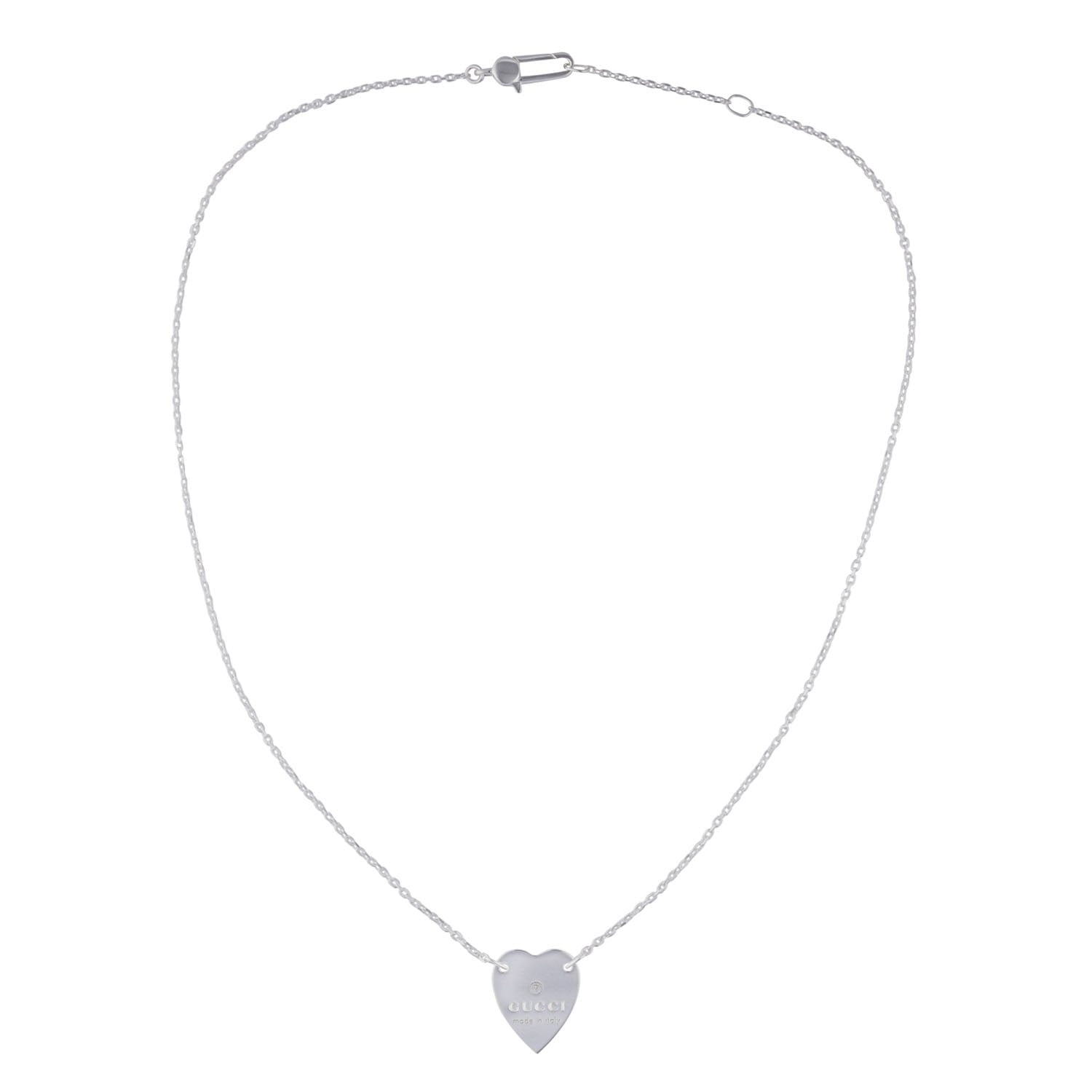 Gucci Trademark Heart Pendant Necklace in Sterling Silver