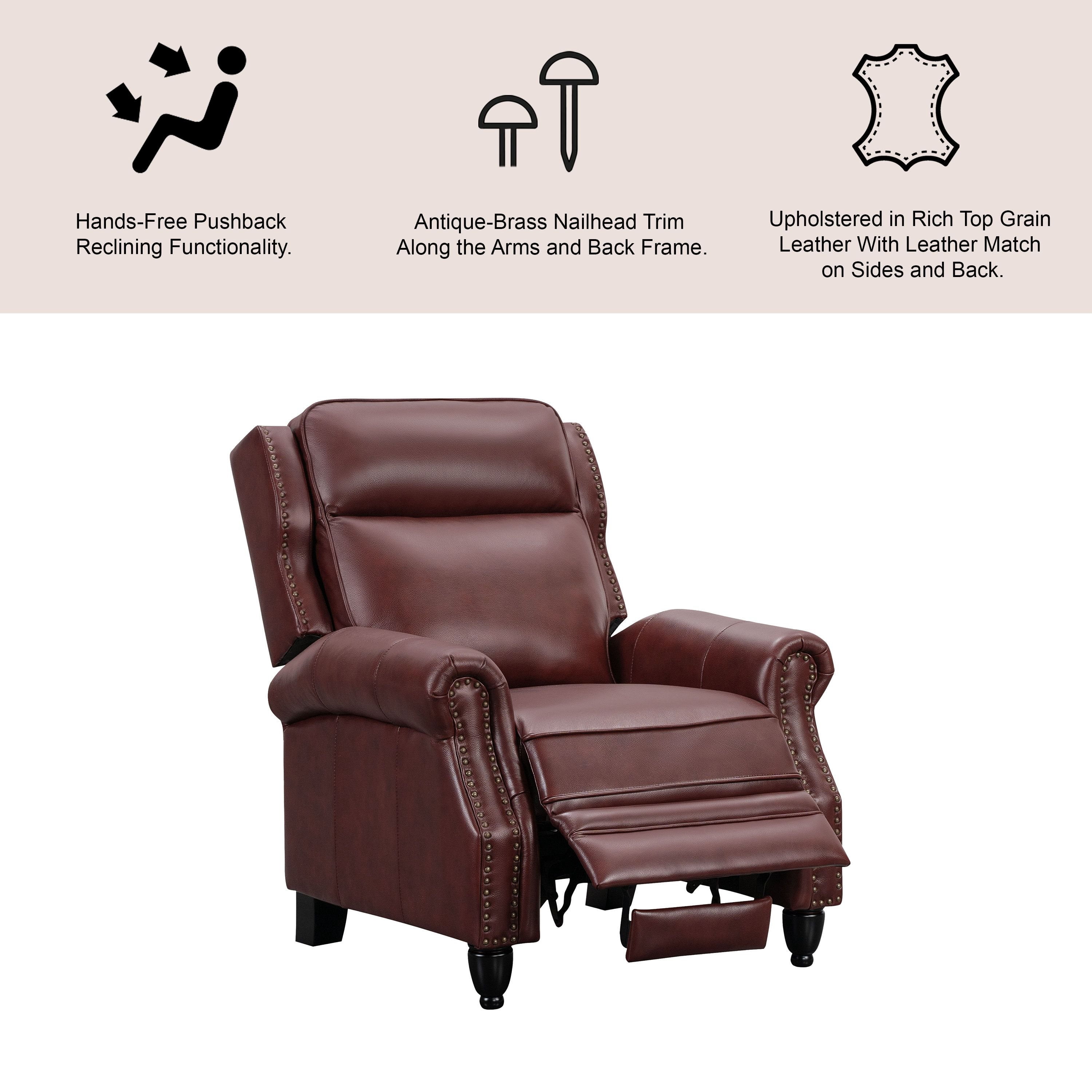 Pollenza Leather Pushback Recliner Chair - Samsclub.com