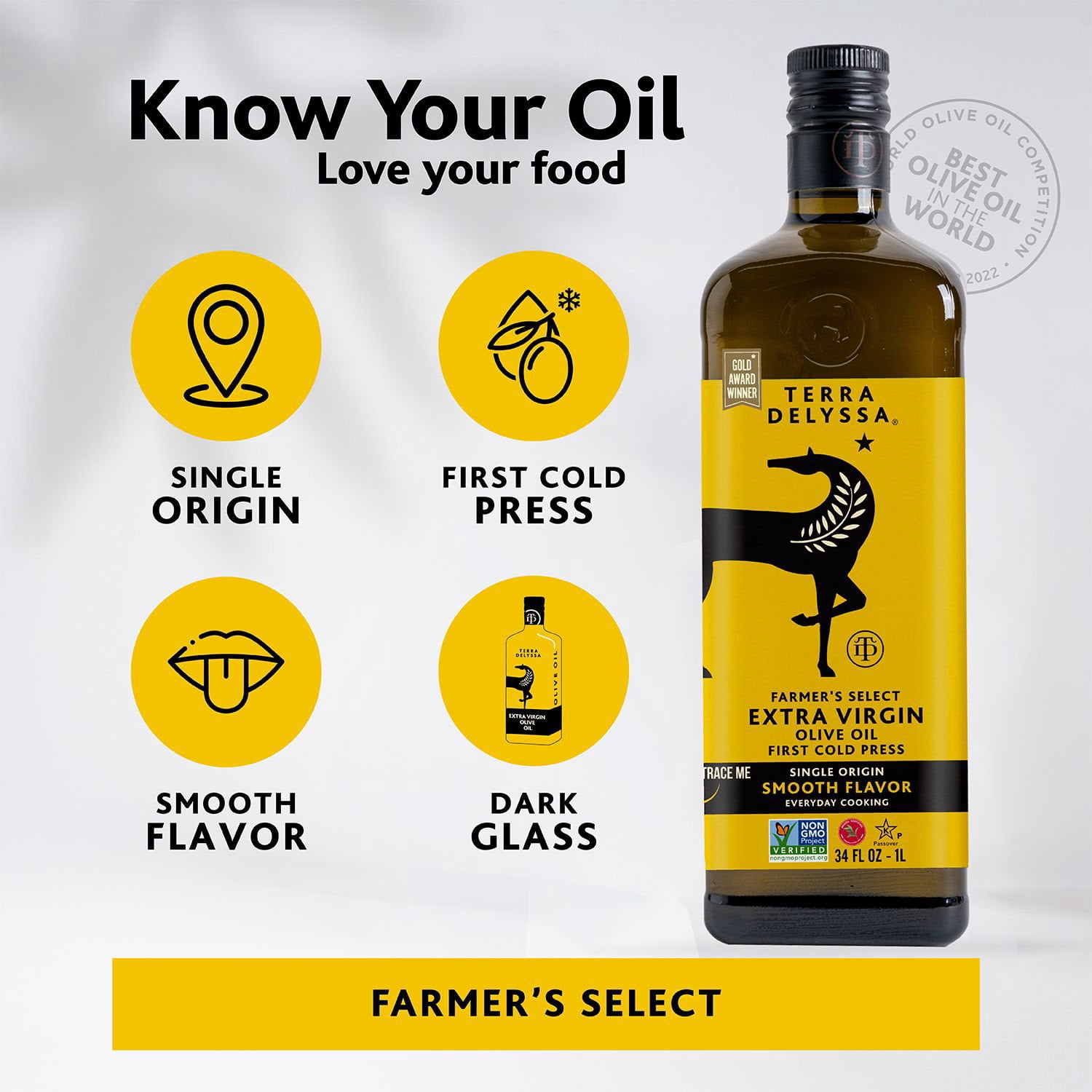 Terra Delyssa Farmer's Select Extra Virgin Olive Oil, 34 fl. oz