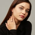 thumbnail image 3 of Oval Cut Genuine Gemstone and 0.16 CT. T.W. Diamond Dangle Earrings in 14K Gold, 3 of 5