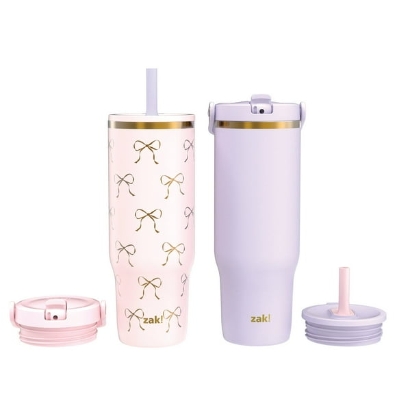 Zak Designs 30-oz. Stainless Steel Double Wall Sutton Flex Tumbler, 2-Piece Set