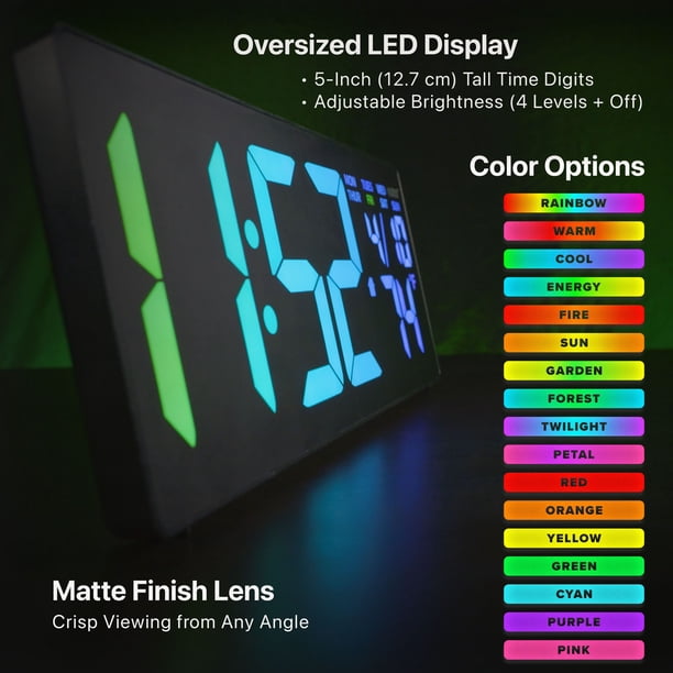 R.G.Bright LED Wall Clock with Outdoor Temperature and Under Glow