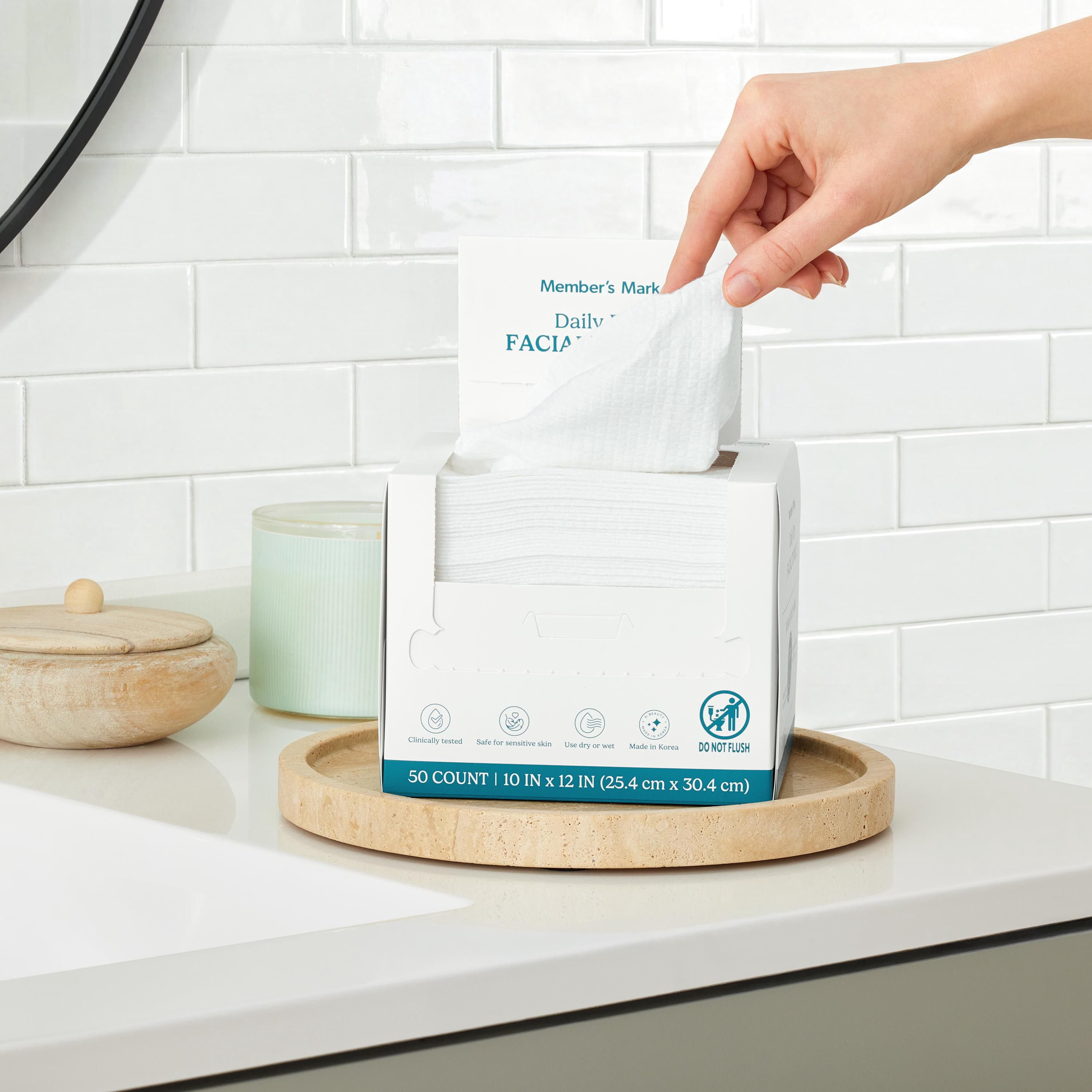 Member's Mark Daily Dry Facial Towels, 100 ct. - Samsclub.com