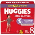 thumbnail image 2 of Huggies Little Movers Baby Diapers, Sizes 3-8, 2 of 14