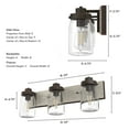 thumbnail image 4 of Hunter Devon Park with Clear Glass Bathroom Vanity Wall Light Fixture, 4 of 8
