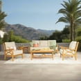 thumbnail image 1 of Sonoma Lane Catalina Teak Sofa Set with Sunbrella Fabric, 5pc, 1 of 12