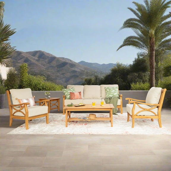 Sonoma Lane Catalina Teak Sofa Set with Sunbrella Fabric, 5pc