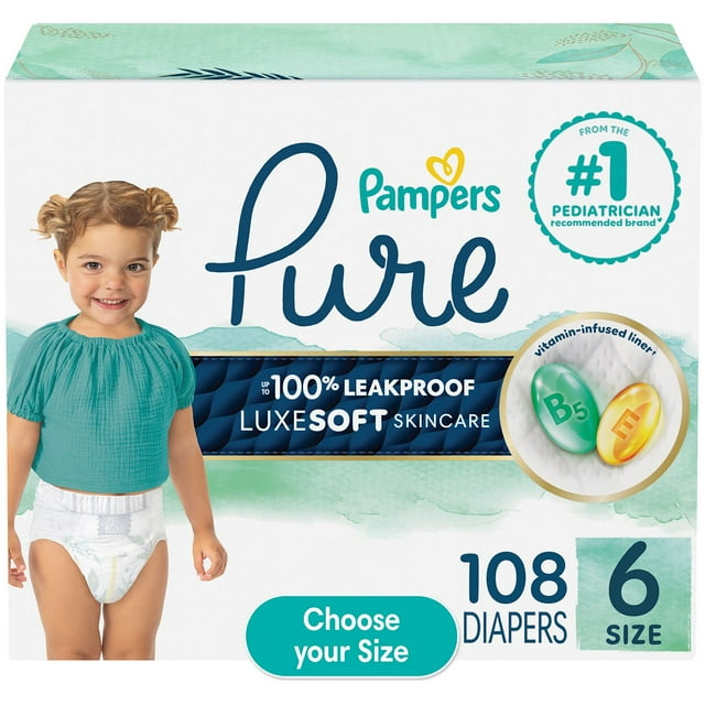 Pampers Pure Protection Diapers, Sizes 1-6
