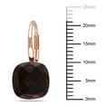 thumbnail image 3 of Cushion Cut Garnet Leverback Earrings in 14K Gold, 3 of 6