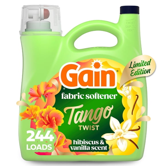 Gain Tango Twist Liquid Fabric Softener, Hibiscus and Vanilla Scent, 244 loads, 143 fl. oz.