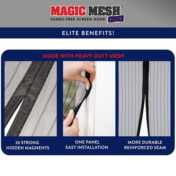 Magic Mesh Elite 83” x 39” Hands Free Magnetic Screen Door