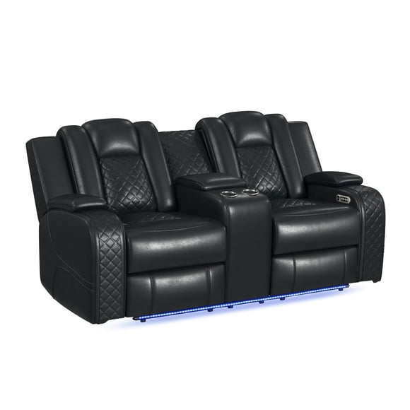 Society Den Amias Power Motion Loveseat with Power Headrest, and Console