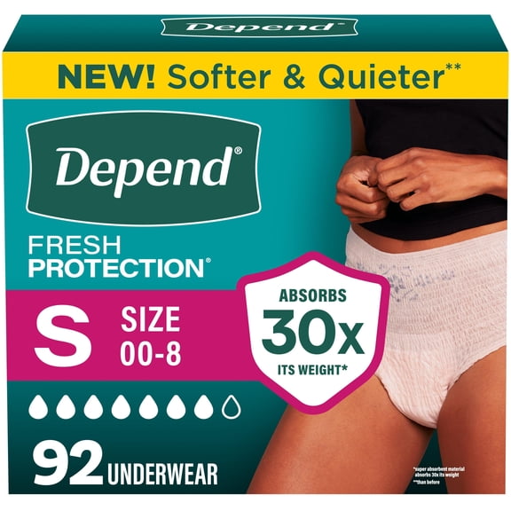 Depend Fresh Protection Incontinence Underwear for Women, Choose Size