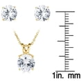 thumbnail image 4 of Round Cut Lab Created White Sapphire Pendant Necklace & Stud Earrings Set, 4 of 4