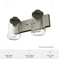thumbnail image 5 of Hunter Devon Park with Clear Glass Bathroom Vanity Wall Light Fixture, 5 of 8