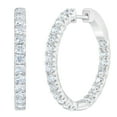 thumbnail image 1 of 1.95 CT. T.W. Diamond Hoop Earrings in 14K Gold, 1 of 5